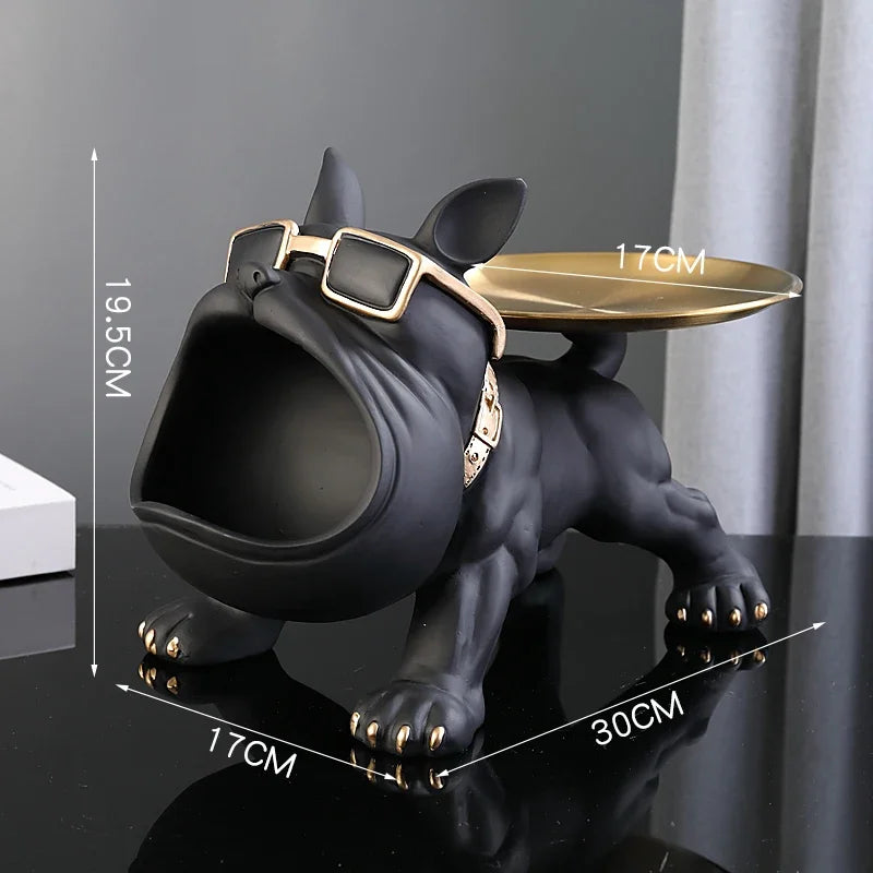Estátua de cachorro para decoração e armazenamento