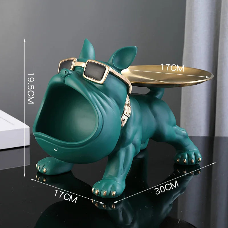 Estátua de cachorro para decoração e armazenamento
