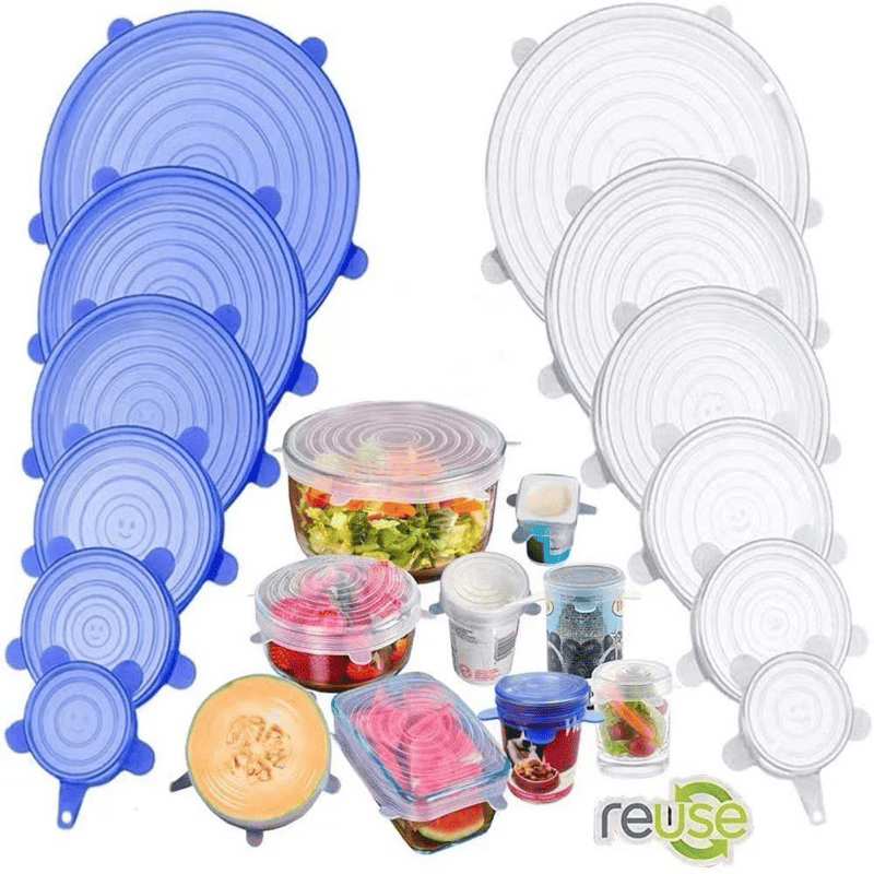 Tampas de Silicone Reutilizáveis Kit 6 Pcs - Casazinha