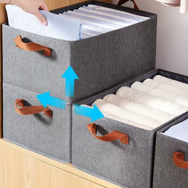 Kit 4 Caixa Organizadora Dobrável para Roupas – Ideal para Gavetas e Armários