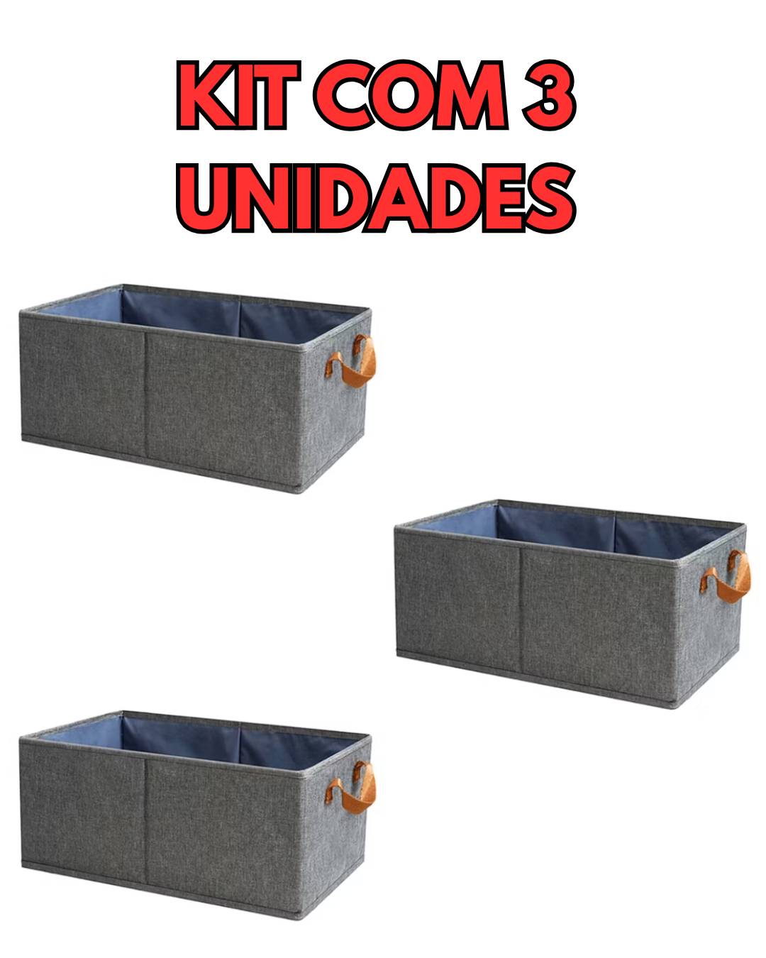 Kit 4 Caixa Organizadora Dobrável para Roupas – Ideal para Gavetas e Armários