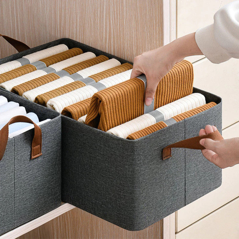 Kit 4 Caixa Organizadora Dobrável para Roupas – Ideal para Gavetas e Armários