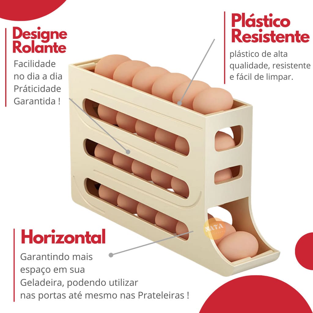 Porta Ovos 4 Andares Com Dispenser Casazinha
