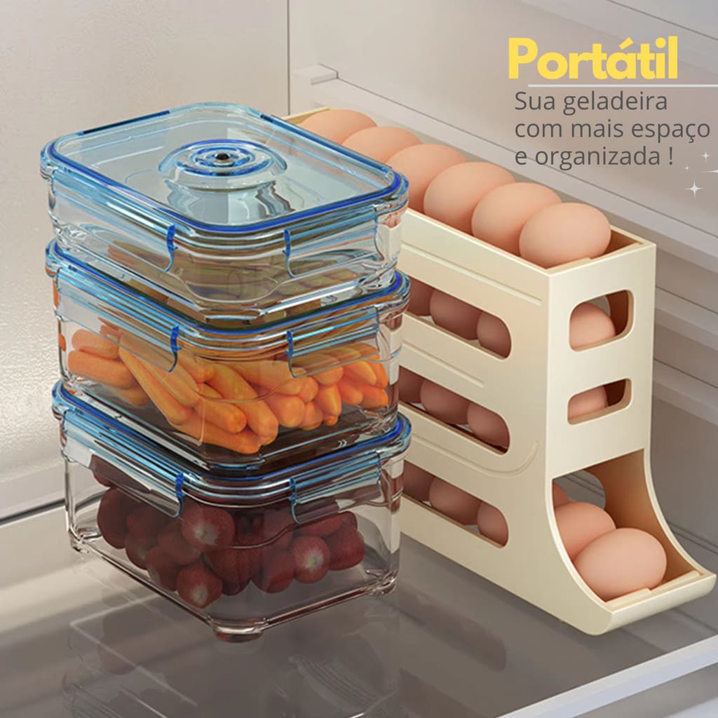 Porta Ovos 4 Andares Com Dispenser Casazinha