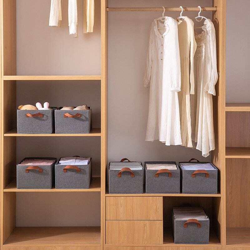 Kit 4 Caixa Organizadora Dobrável para Roupas – Ideal para Gavetas e Armários