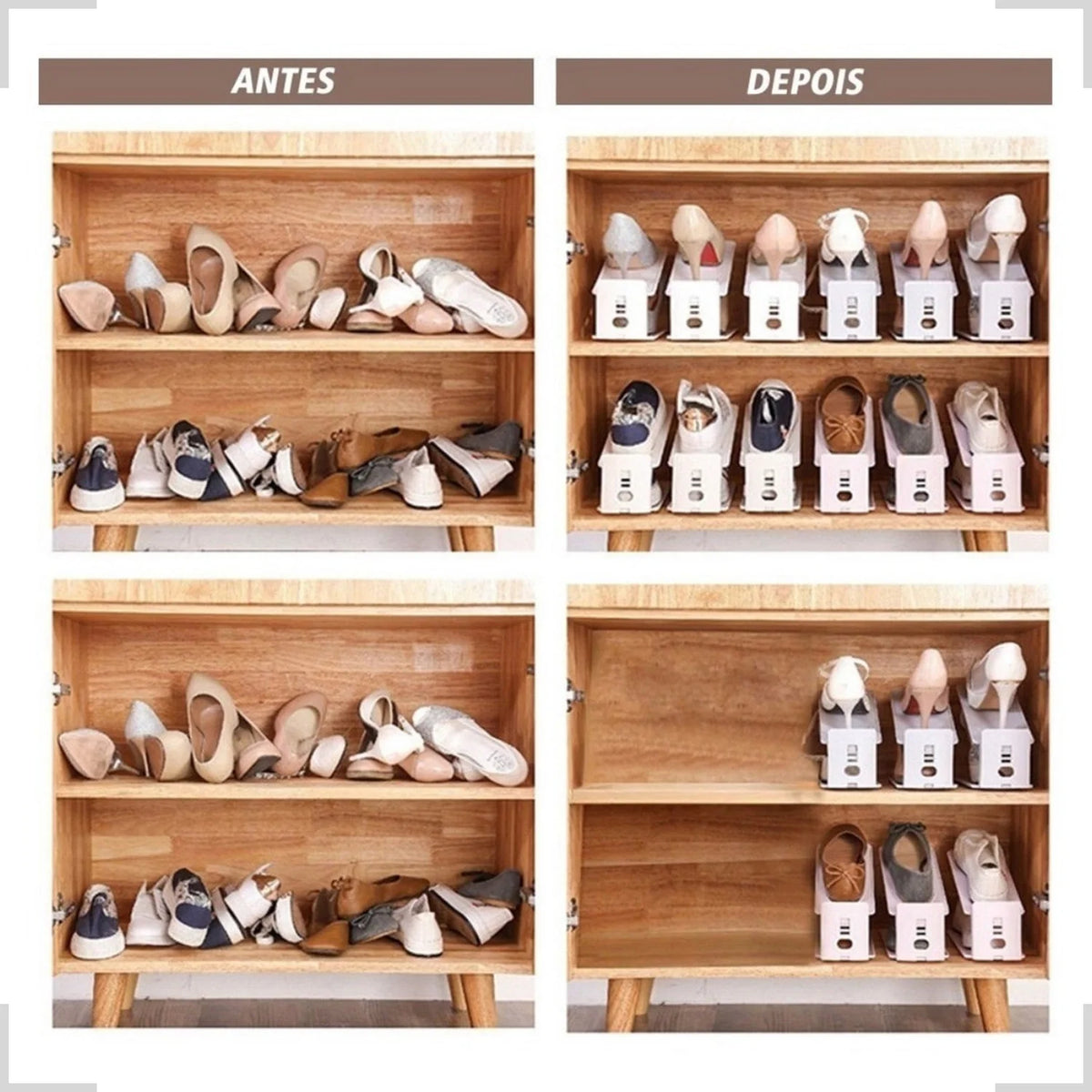 Kit 10 Organizadores de Sapatos empilhável Casazinha