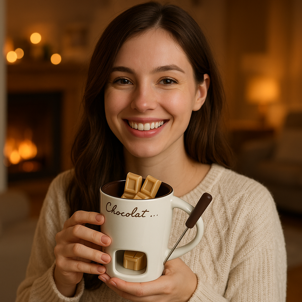 Caneca de Porcelana  que Derrete Chocolate Casazinha