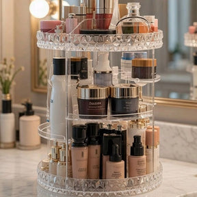 Organizador de Acrilico Giratorio para Maquiagem,Skincare e Cosmeticos