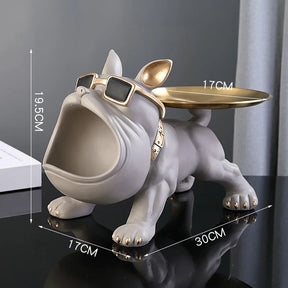 Estátua de cachorro para decoração e armazenamento