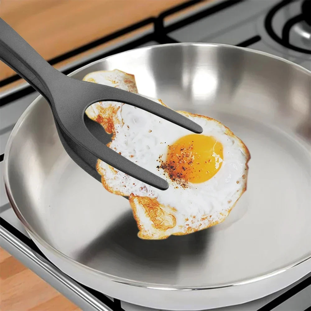 Espátula Multiuso 2 em 1 – Perfeita para Ovos e Carnes