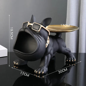 Estátua de cachorro para decoração e armazenamento