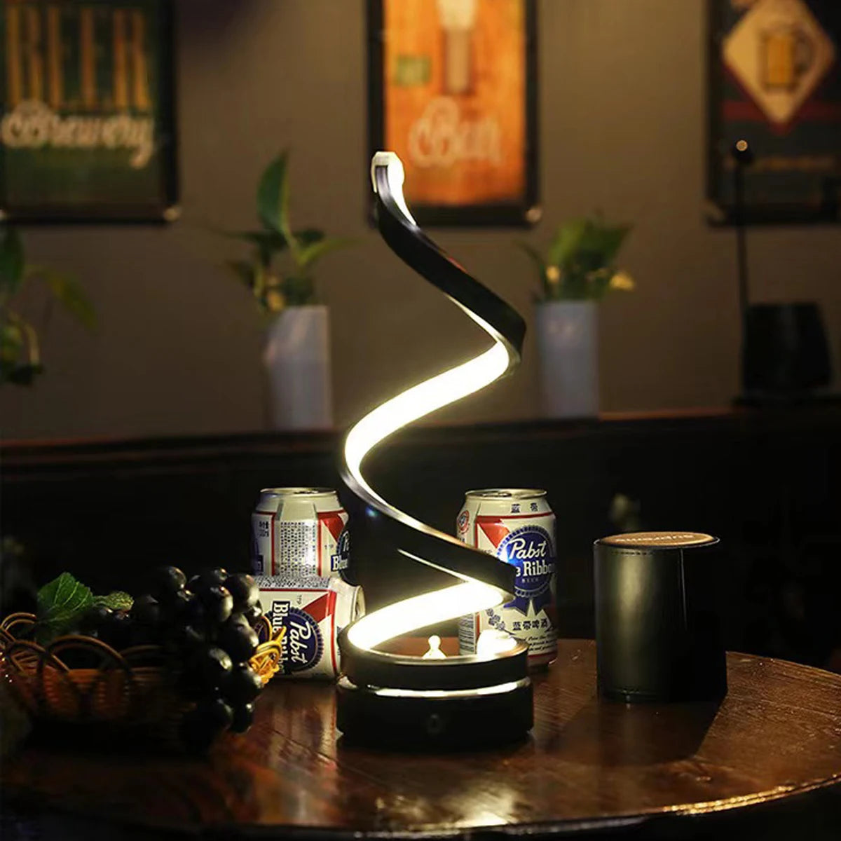 Luminária de mesa espiral minimalista moderna
