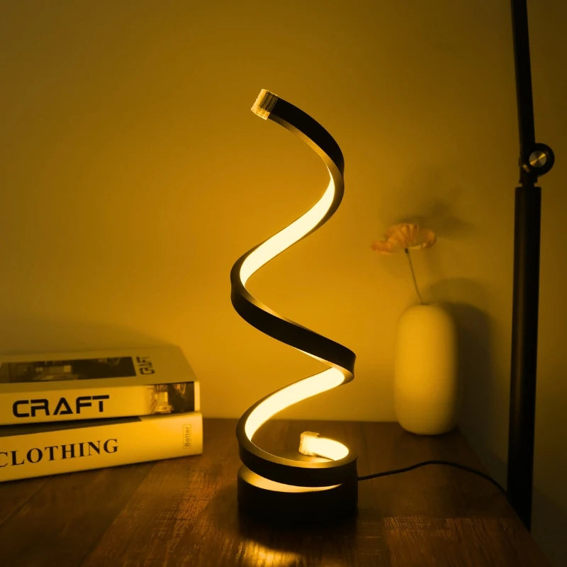 Luminária de mesa espiral minimalista moderna