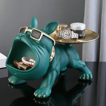 Estátua de cachorro para decoração e armazenamento