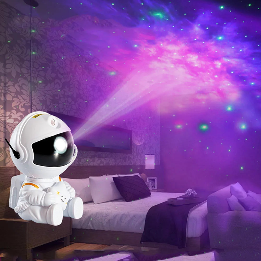 Luminária Projetora Mini Astronauta Céu Estrelado