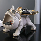 Estátua de cachorro para decoração e armazenamento