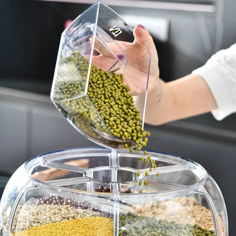 Organizador Giratório 360° para Alimentos – Selado, Prático e à Prova de Umidade