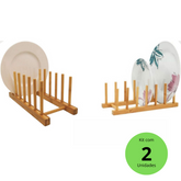 Organizador de Pratos em Bambu