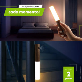 luminaria led de madeira (compre 1 leve 2)