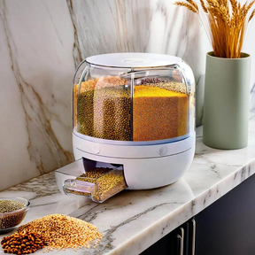 Organizador Giratório 360° para Alimentos – Selado, Prático e à Prova de Umidade