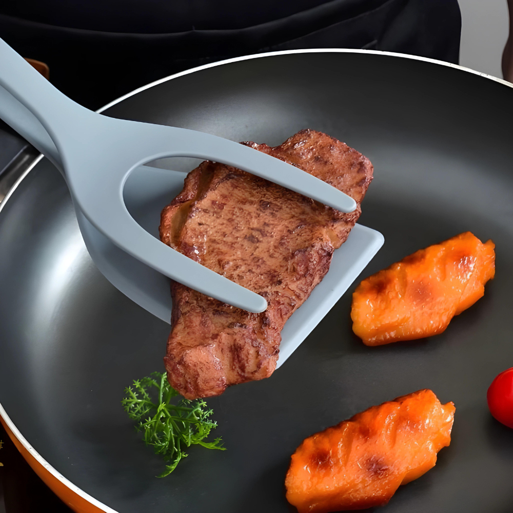 Espátula Multiuso 2 em 1 – Perfeita para Ovos e Carnes