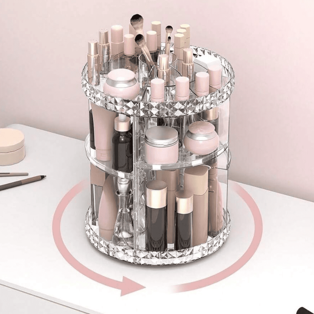 Organizador de Acrilico Giratorio para Maquiagem,Skincare e Cosmeticos