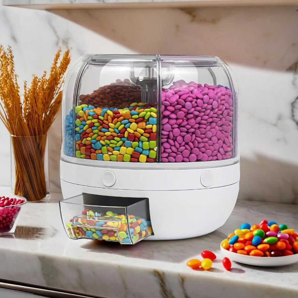 Organizador Giratório 360° para Alimentos – Selado, Prático e à Prova de Umidade