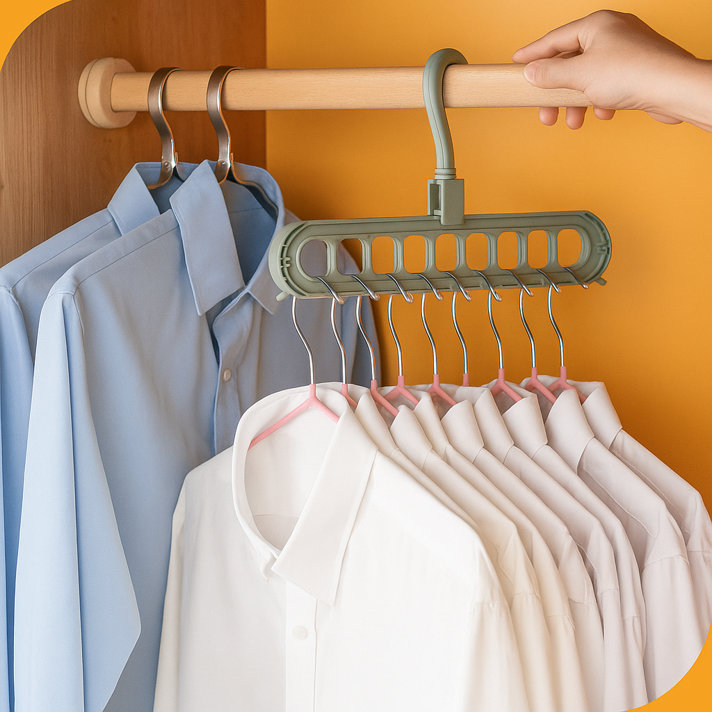 Cabide girátório organizador de guarda roupas