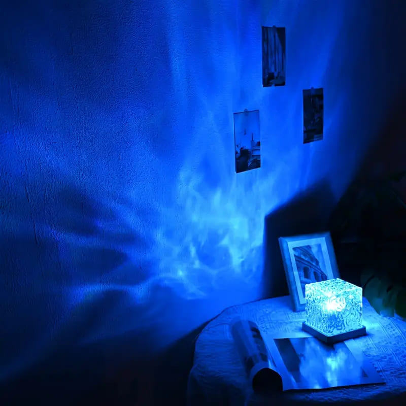 Luminária em Cubo Ondas do Mar