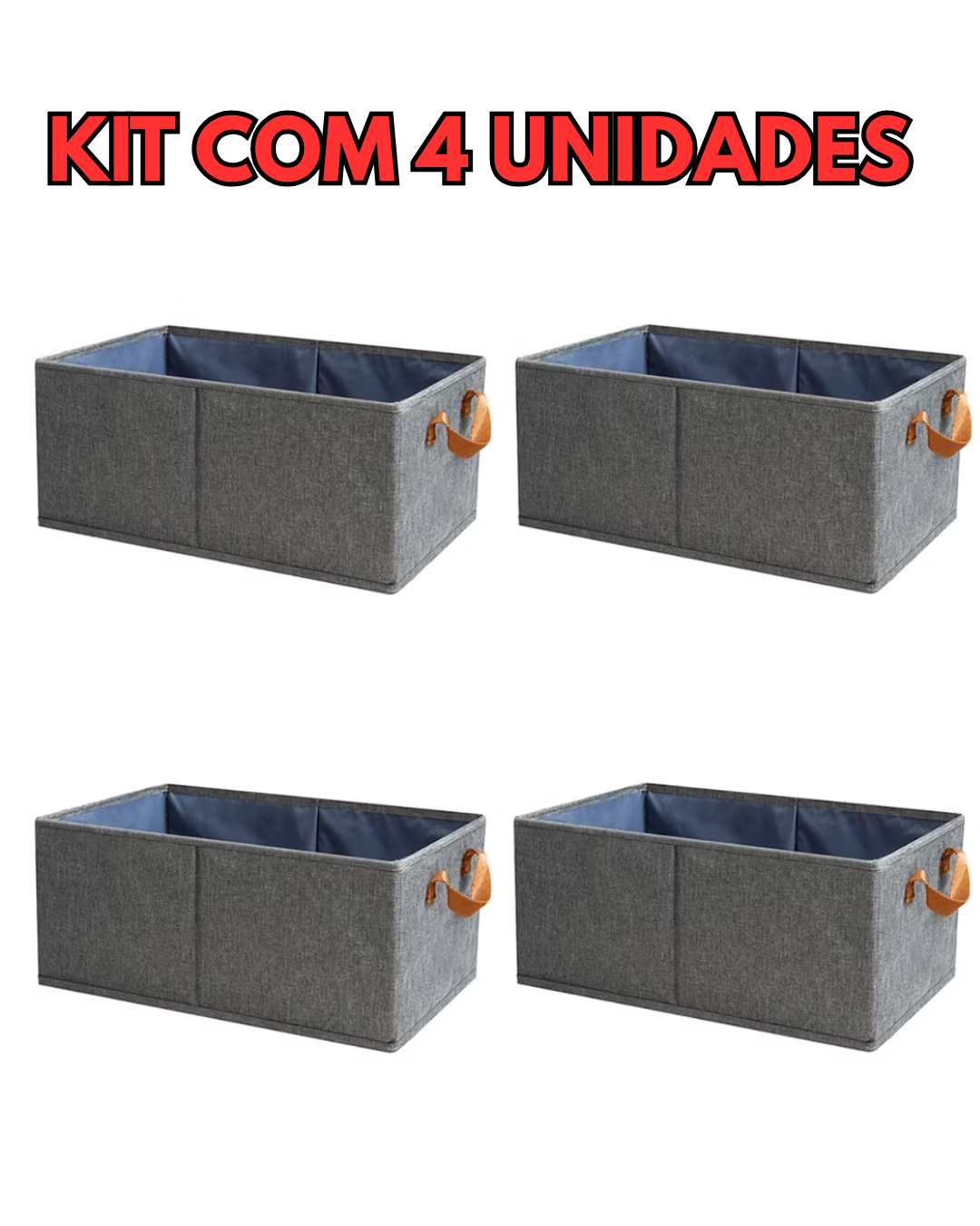 Kit 4 Caixa Organizadora Dobrável para Roupas – Ideal para Gavetas e Armários