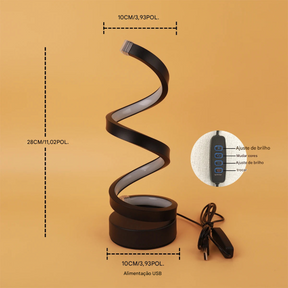 Luminária de mesa espiral minimalista moderna