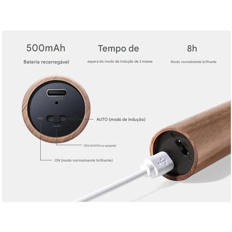 luminaria led de madeira (compre 1 leve 2)