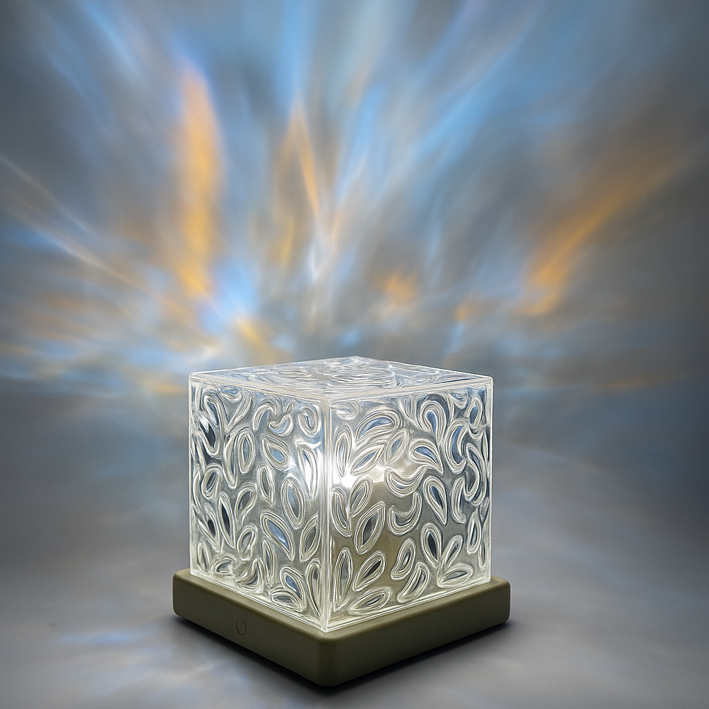 Luminária em Cubo Ondas do Mar